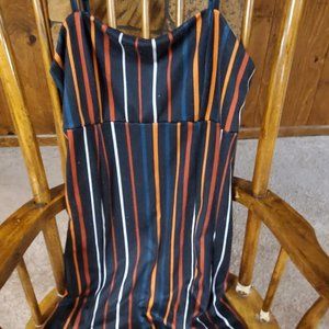 Black Dress with Colored Stripes